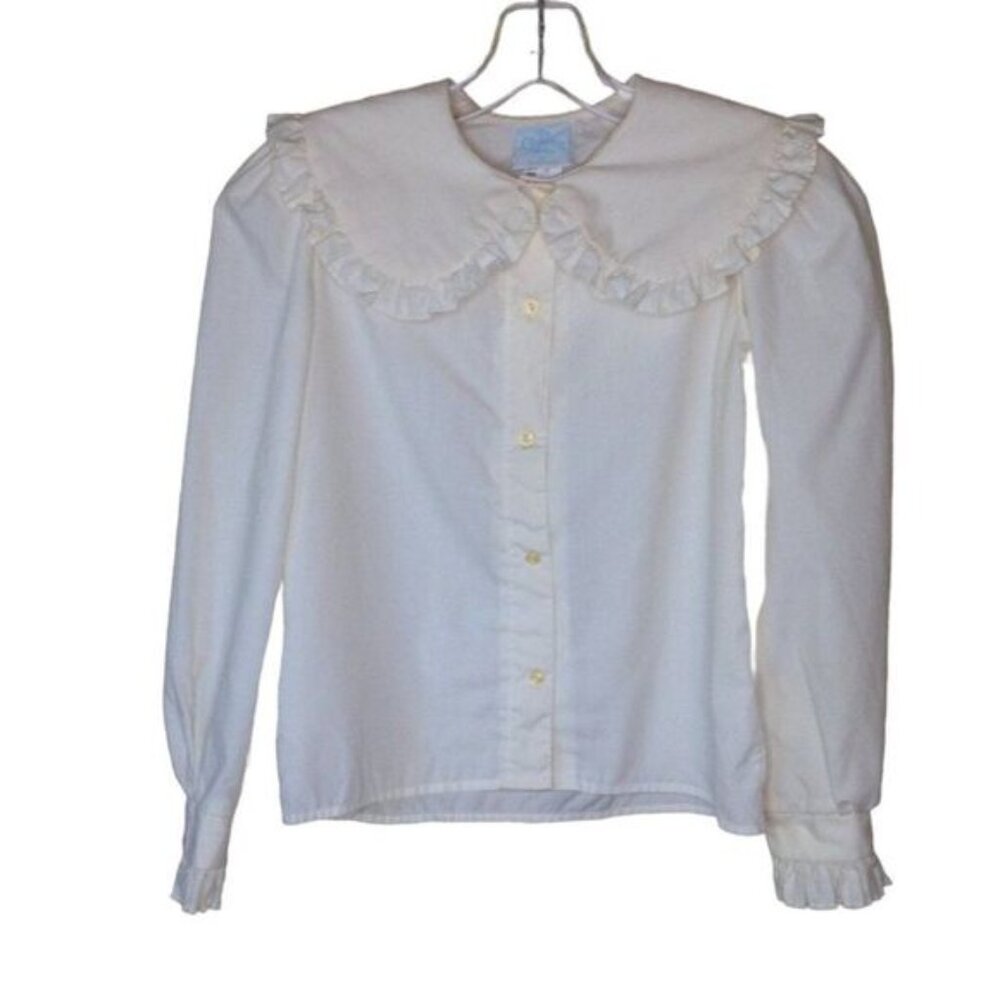 Vintage The Children's Hour by Jan Briggs Prairie Button Down Top Cream …